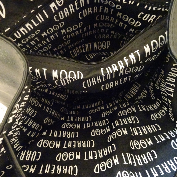 Current Mood Black Vegan Leather Punk Emoji Pin Goth Backpack:) - Picture 5 of 8